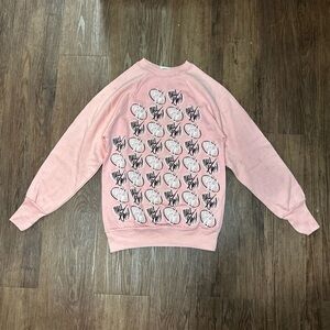 RARE VTG 1984 Hall & Oates Pullover Sweatshirt Big Bam Boom S PINK Made In USA